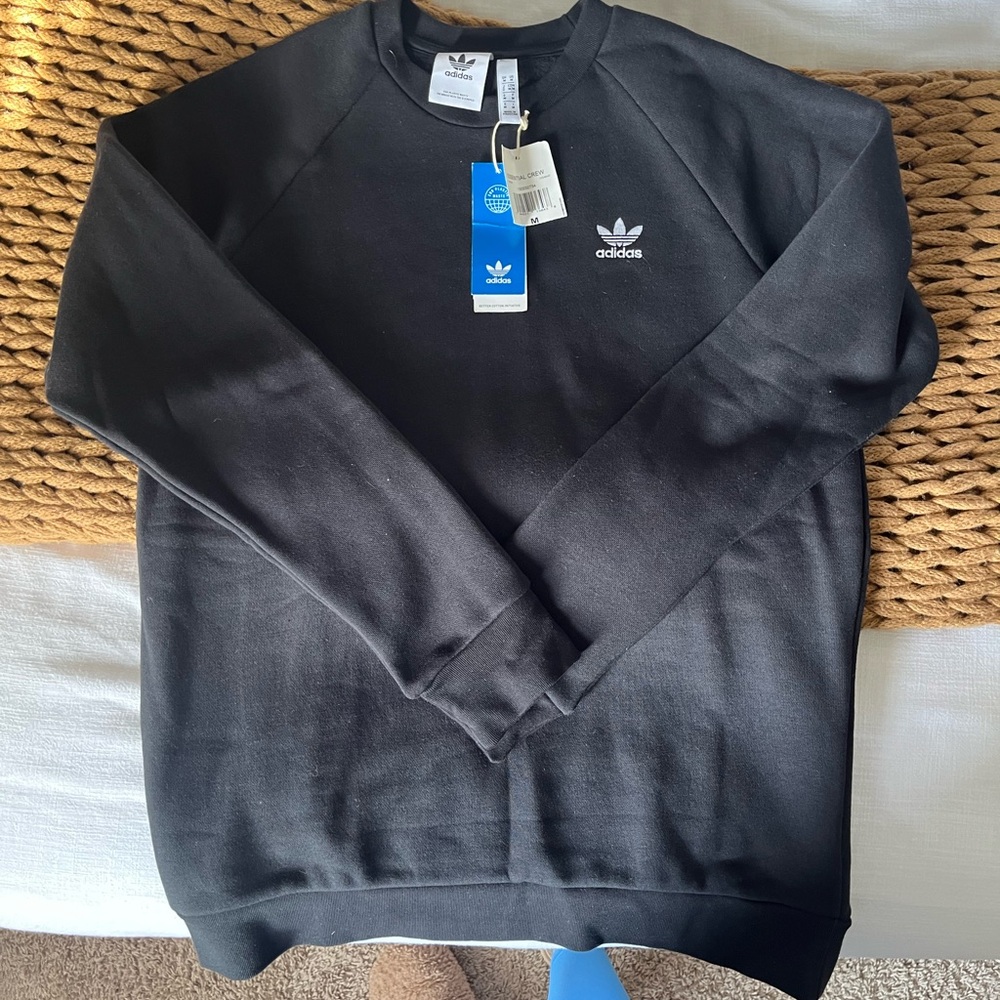 Adidas Men's Classic Black Crewneck Sweater